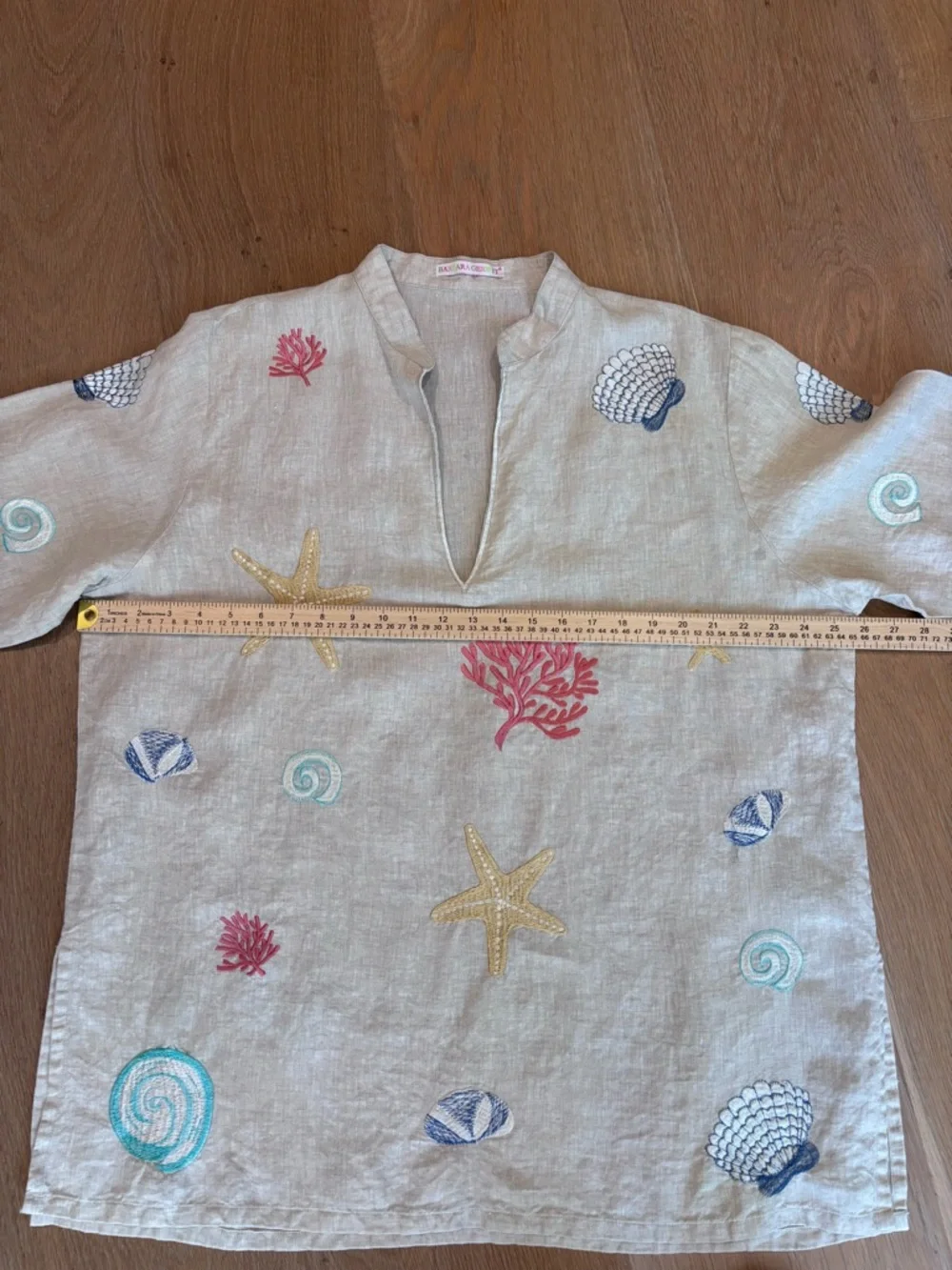 Women’s Barbara Gerwit Linen Nautical Tunic | XL | Resort | Beach | Coastal - Picture 5 of 7